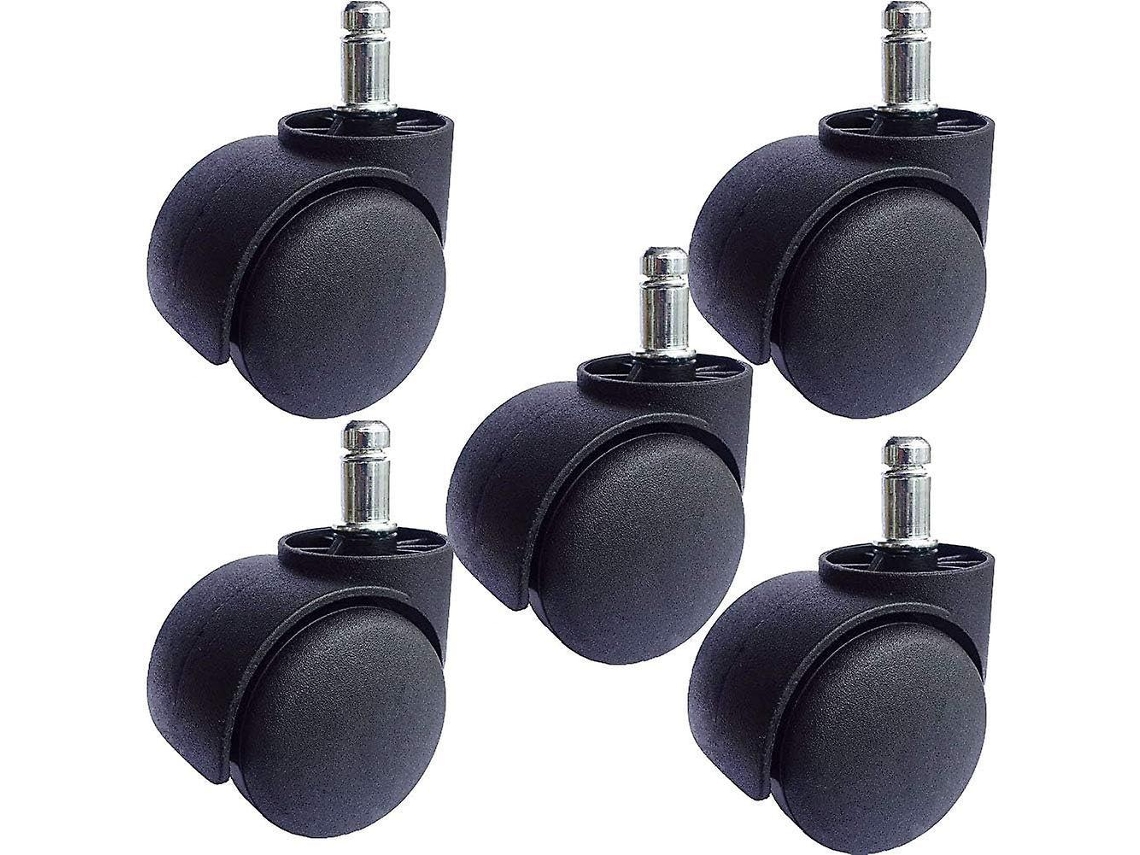 Rodízios Universais Para Cadeira De Escritório De 2 Polegadas Conjunto De 5 Aquaforge (preto)