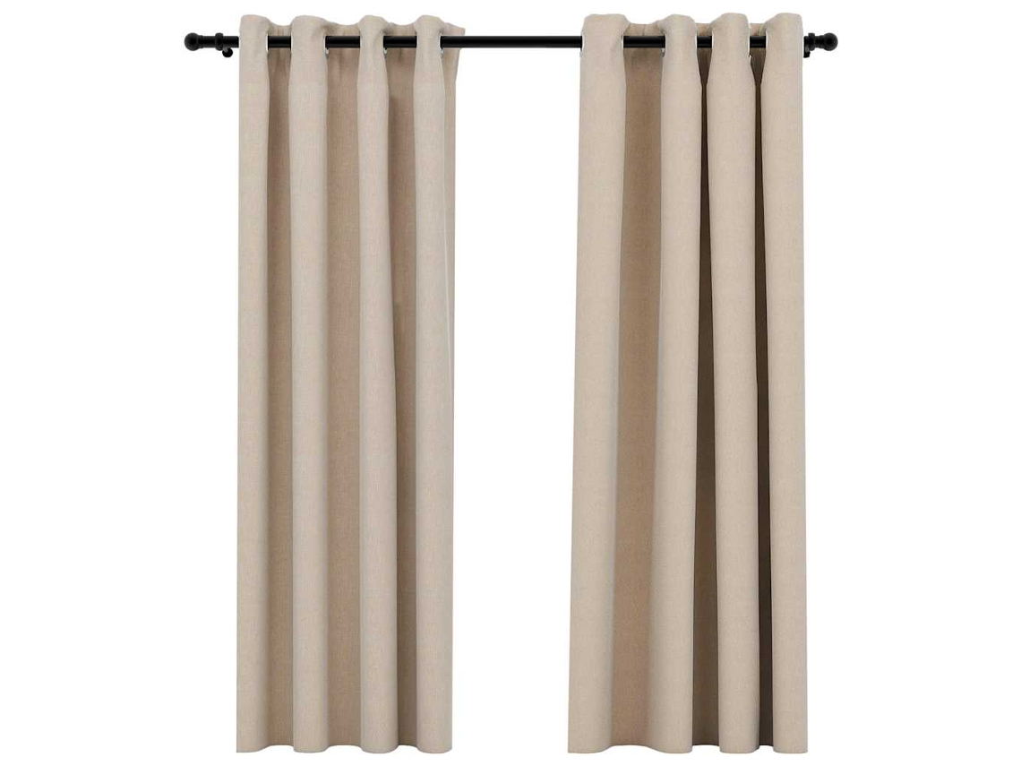 Curtain, Curtains Vidaxl Bege Tecido (140 X 175 Cm)