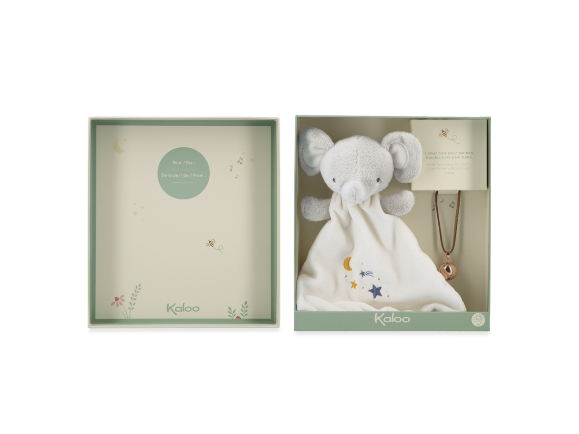 Conjunto De Presente Kaloo Baby Bola Elefante Em Tecido Brinquedo De Pelúcia E Colar