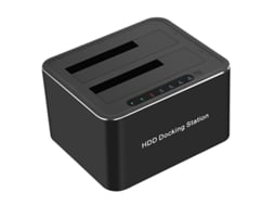 Estação De Ancoragem Bestvite Usb 3.0 Para Sata 2 Para 2.5/3.5 Hdd Ssd Suporte Offline Clone Dual Hdd Enclosure Preto