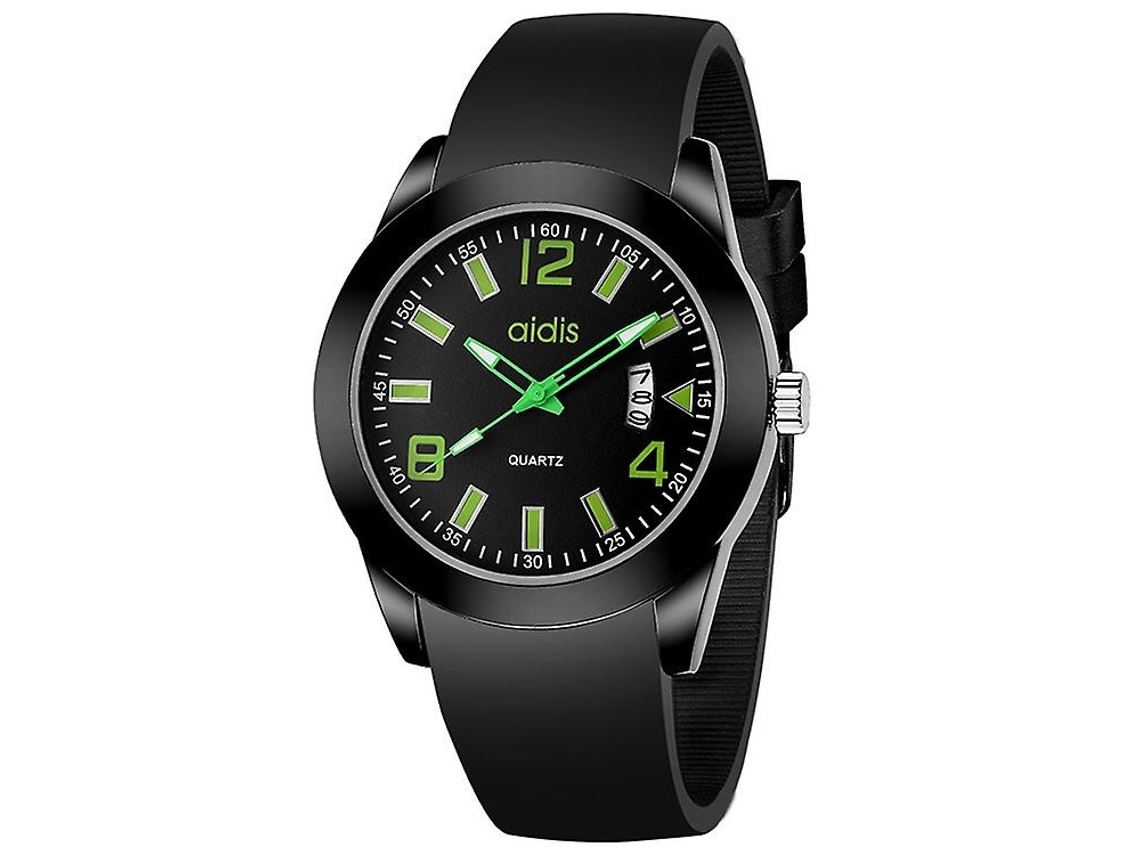 Lurelia Relógio De Pulso 1601 Calendário, Luz, Quartzo, Aço Inox, Silicone, Impermeável