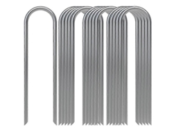 Estacas de tierra de acero galvanizado, U hooks resistentes para camping, cerca, jardín, 10 unidades | S/MARCA