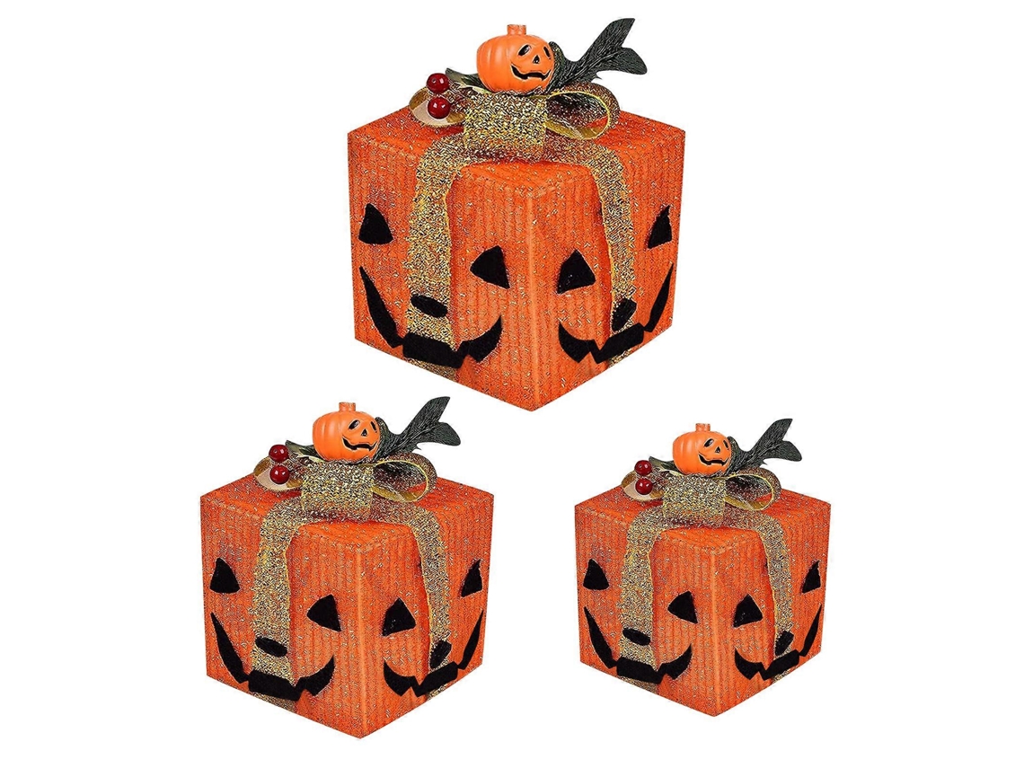 Caixas De Presente De Abóbora De Halloween Luzes Decorativas, Conjunto De 3.100 Novo Hengjian
