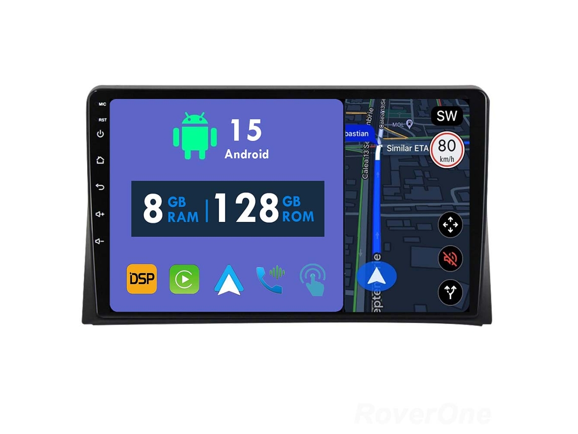 Auto Rádio Carro Bluetooth Autoradio 8GB RAM 128G ROM CarPlay Navegação GPS Ecrã Táctil RoverOne para Volkswagen Multivan T5 2003-2015  