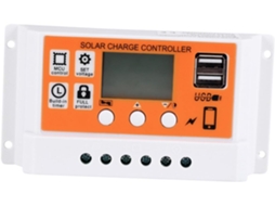 Controlador Solar Pwm Abs Laranja De 12v 30a Com Display Digital