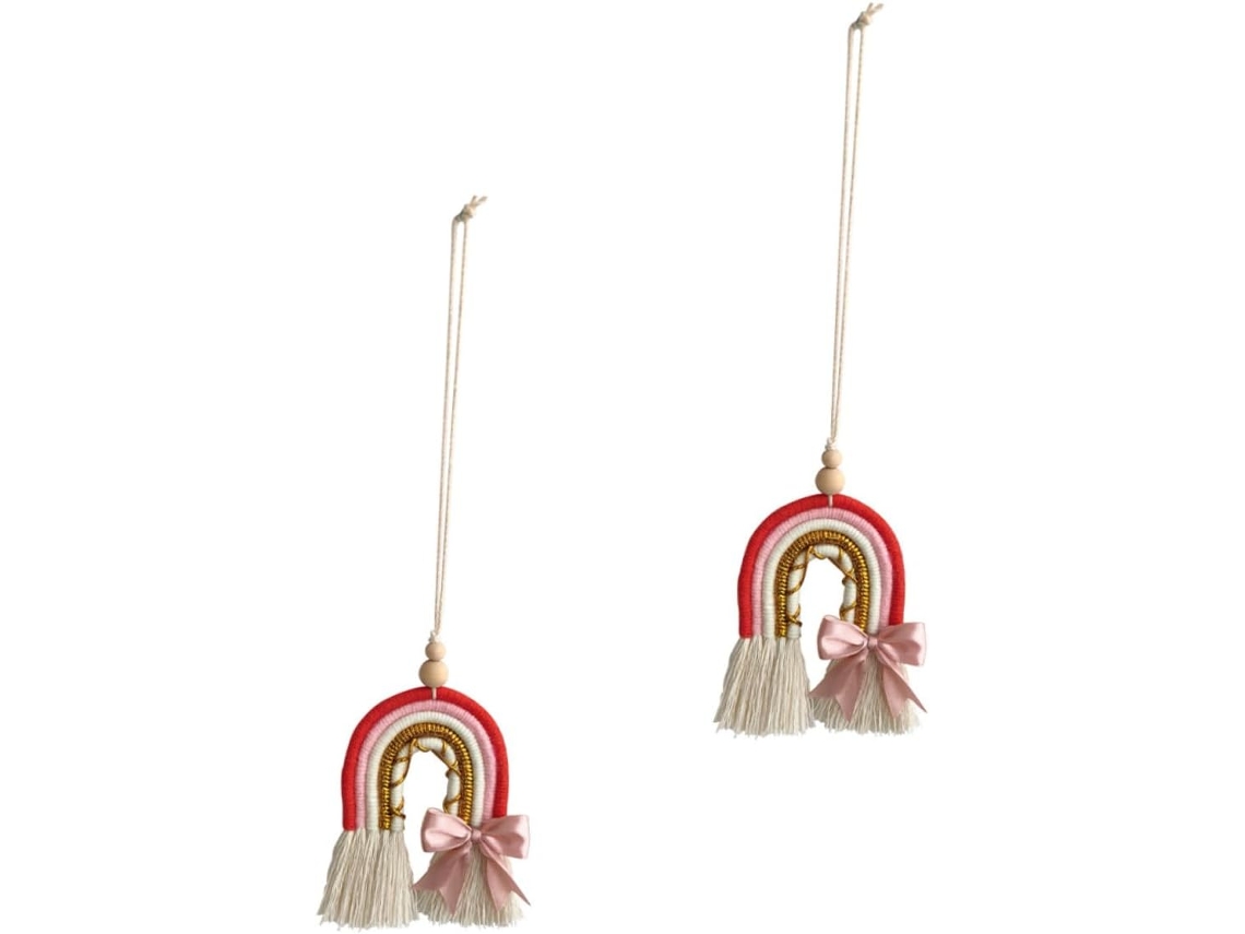 Conjunto De 2 Peças De Decoração De Parede Para Interiores, Com Nó Arco-íris, Para Pendurar No Quarto.
