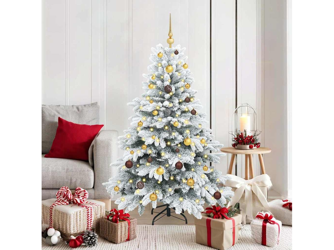 Vidaxl Árvore De Natal Artificial Com 150 Leds Branco 150 Cm Pe E Pvc