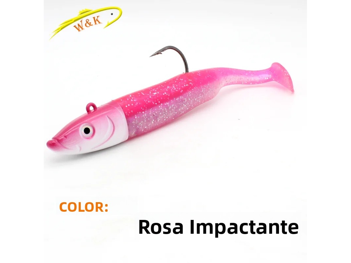 Kit De Isca Artificial Para Pesca De Robalo (rosa, 75 Mm), Incluindo Isca De Hélice De Corpo Macio E Anzol Jig Head.