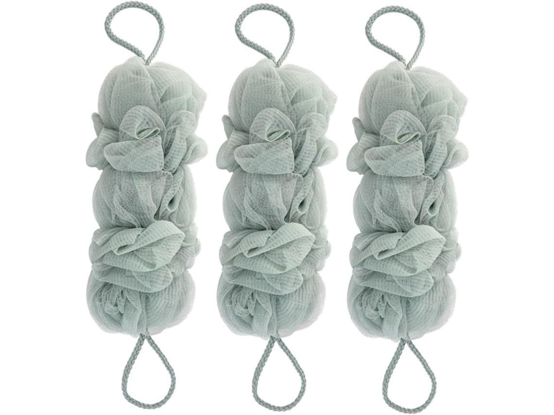 Lurelia Kit De 3 Escovas Esponja De Banho De Cuidado Corporal, Portátil E Cor Azul
