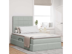 Vidaxl Cama com Arrumação e Colchão Cinzento claro 120 X 200 Cm Veludo