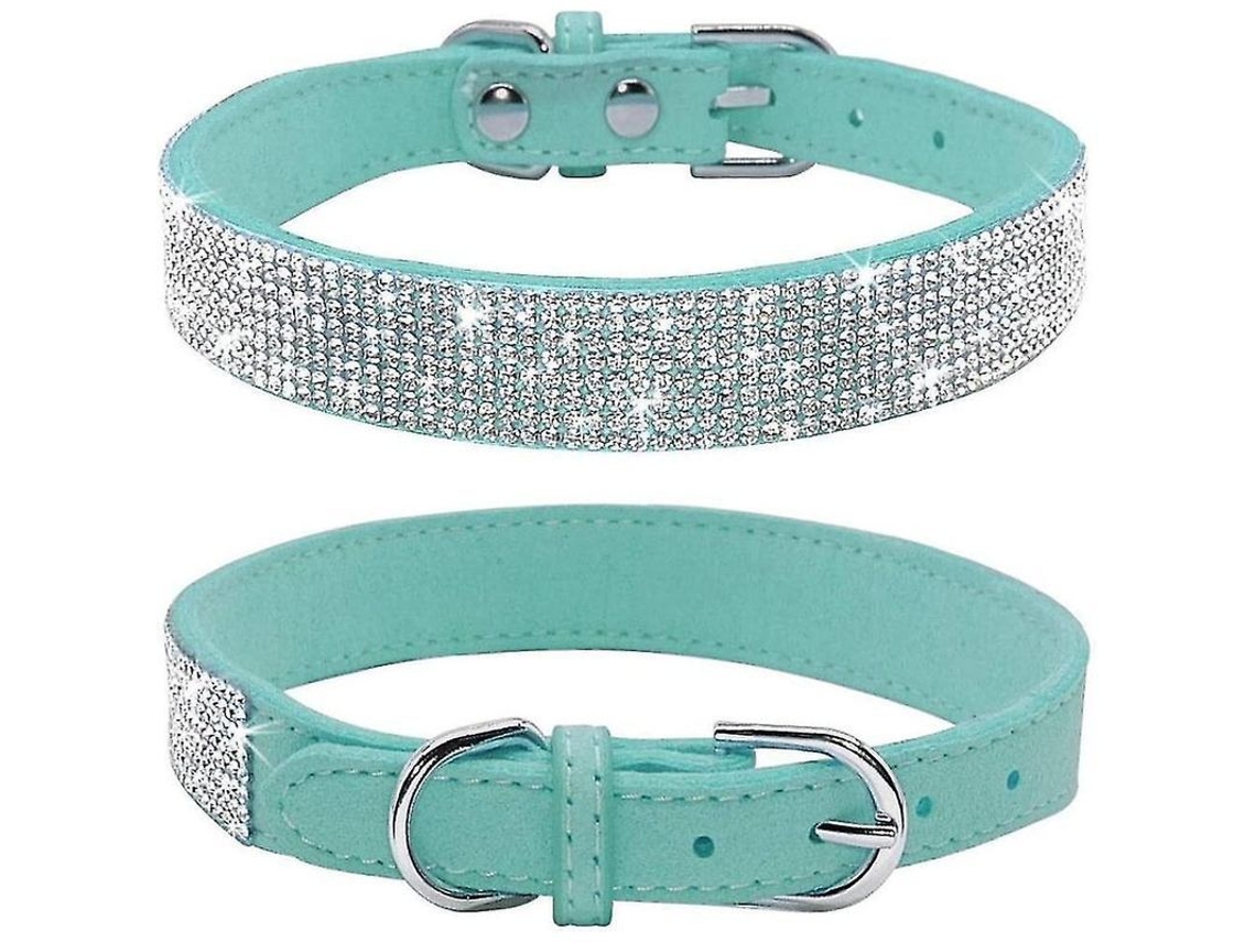 2026 collar de Perro com Pedras Rhinestone, Couro Macio de Camurça, Ajustável com Fivela, para Cães e Gatos, Tamanho Xs, Preto