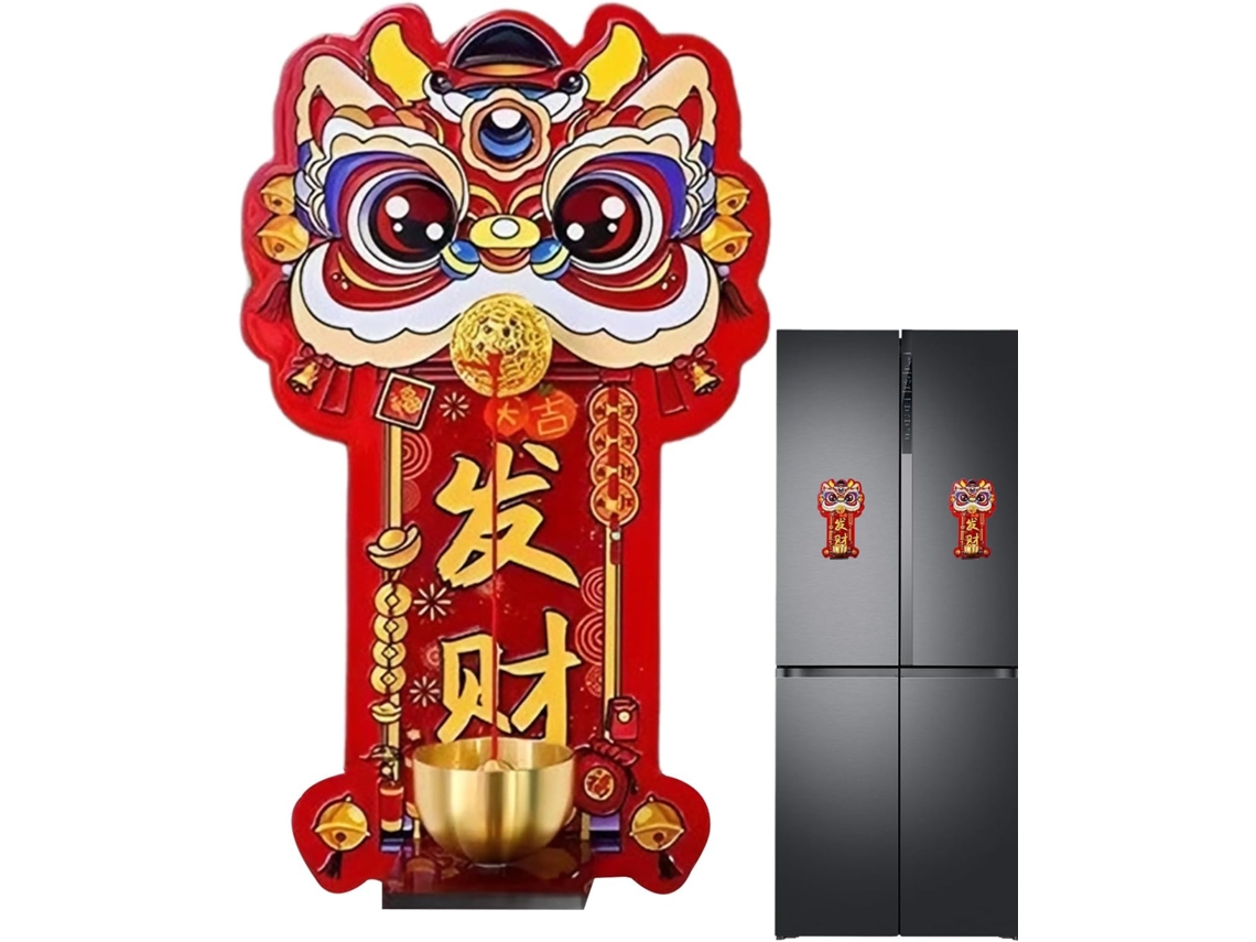 Campainha Magnética De Madeira Com Leão Para Decoração Do Ano Novo Chinês |