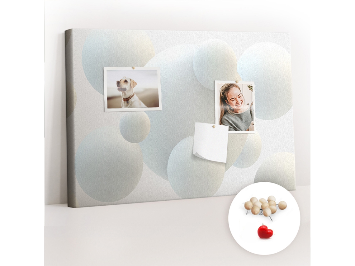 Quadro De Cortiça Com Impressão Abstração De Bolas Para A Sala De Estar Espelharte (60x40 Cm)
