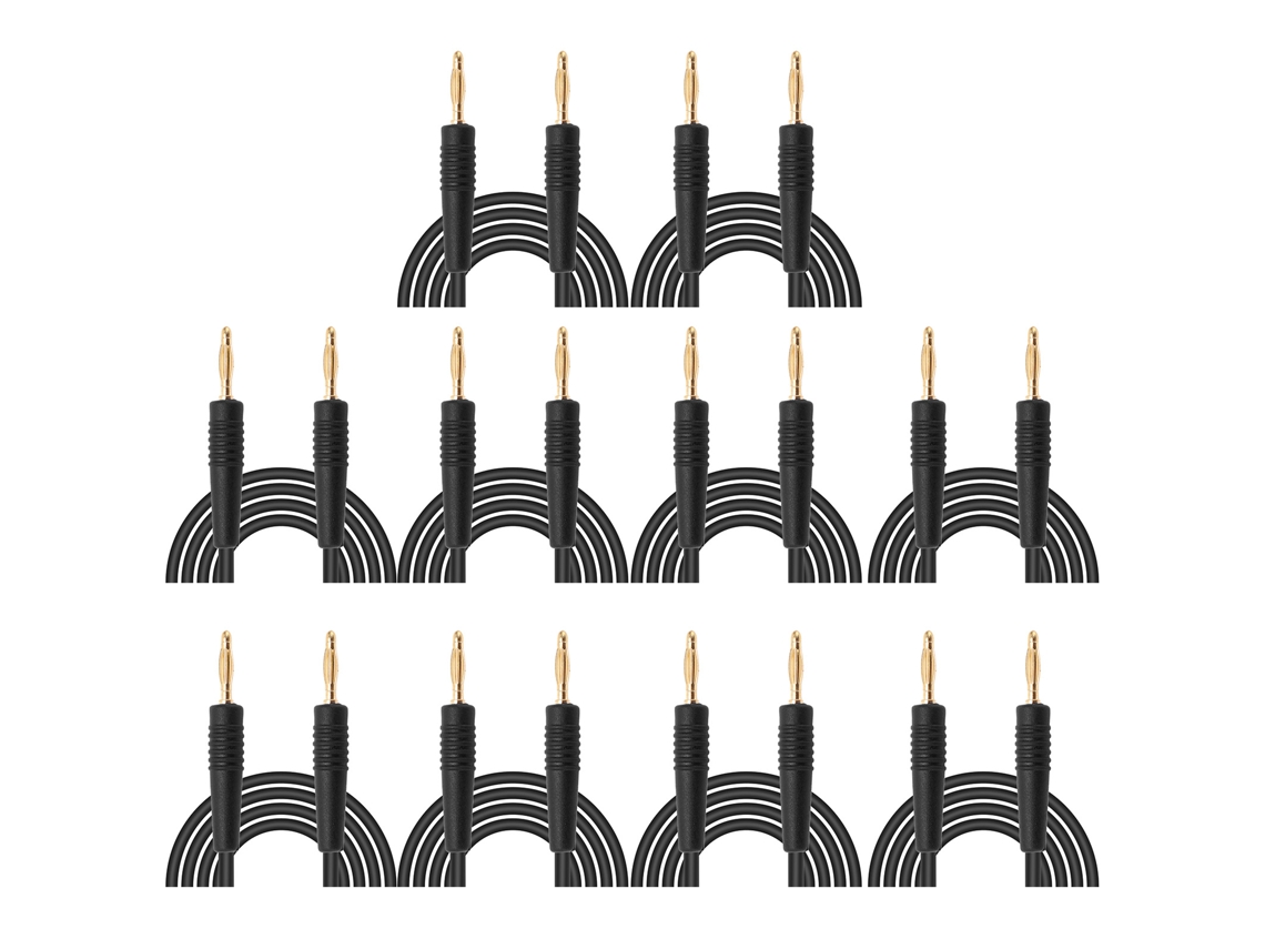 10set Cabo de Teste Plugue Banana Macho para Macho Soldado 0.44mm² Preto para Casa e Indústria S/MARCA
