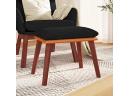 Vidaxl Apoio De Pés 45x29,5x35 Cm Tecido/couro Artificial Preto