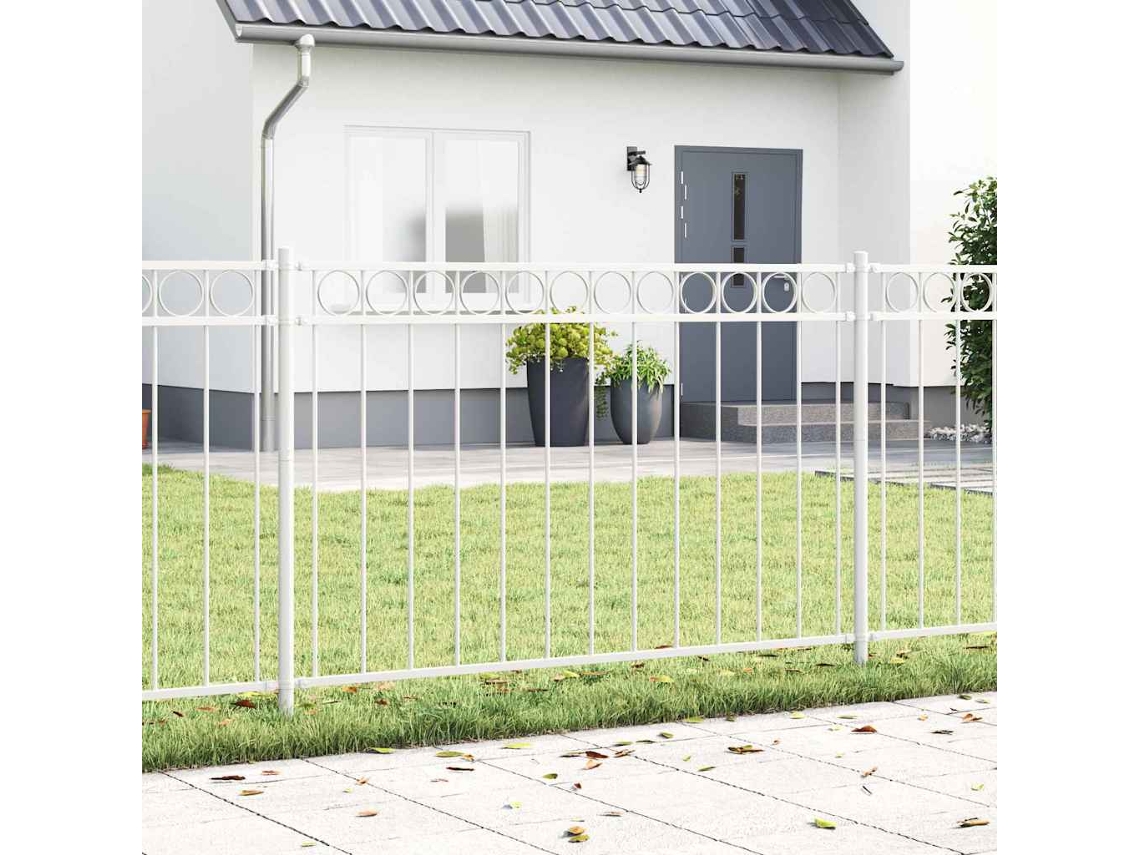 Vidaxl Elemento De Cerca Assen 170 X 150 Cm Aço Branco