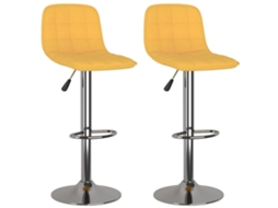 Bancos de Bar 2 Pcs Tecido Amarelo MAISON EXCLUSIVE