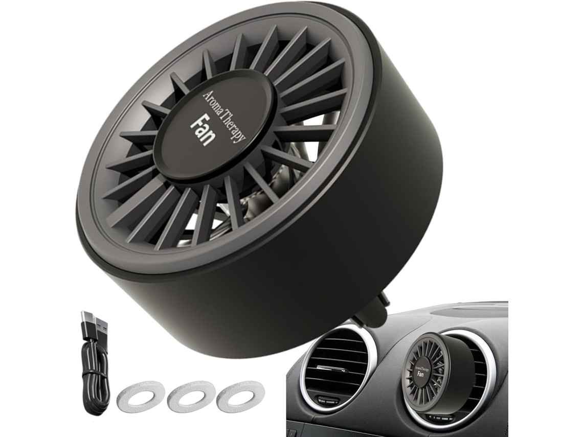 Ventilador Portátil Para Saída De Ar Do Carro Com Luzes Coloridas E Aroma