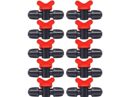 10pcs Válvula De Interruptor De Irrigação Por Gotejamento Para Tubo 16mm Com Acesso Barb E Trava