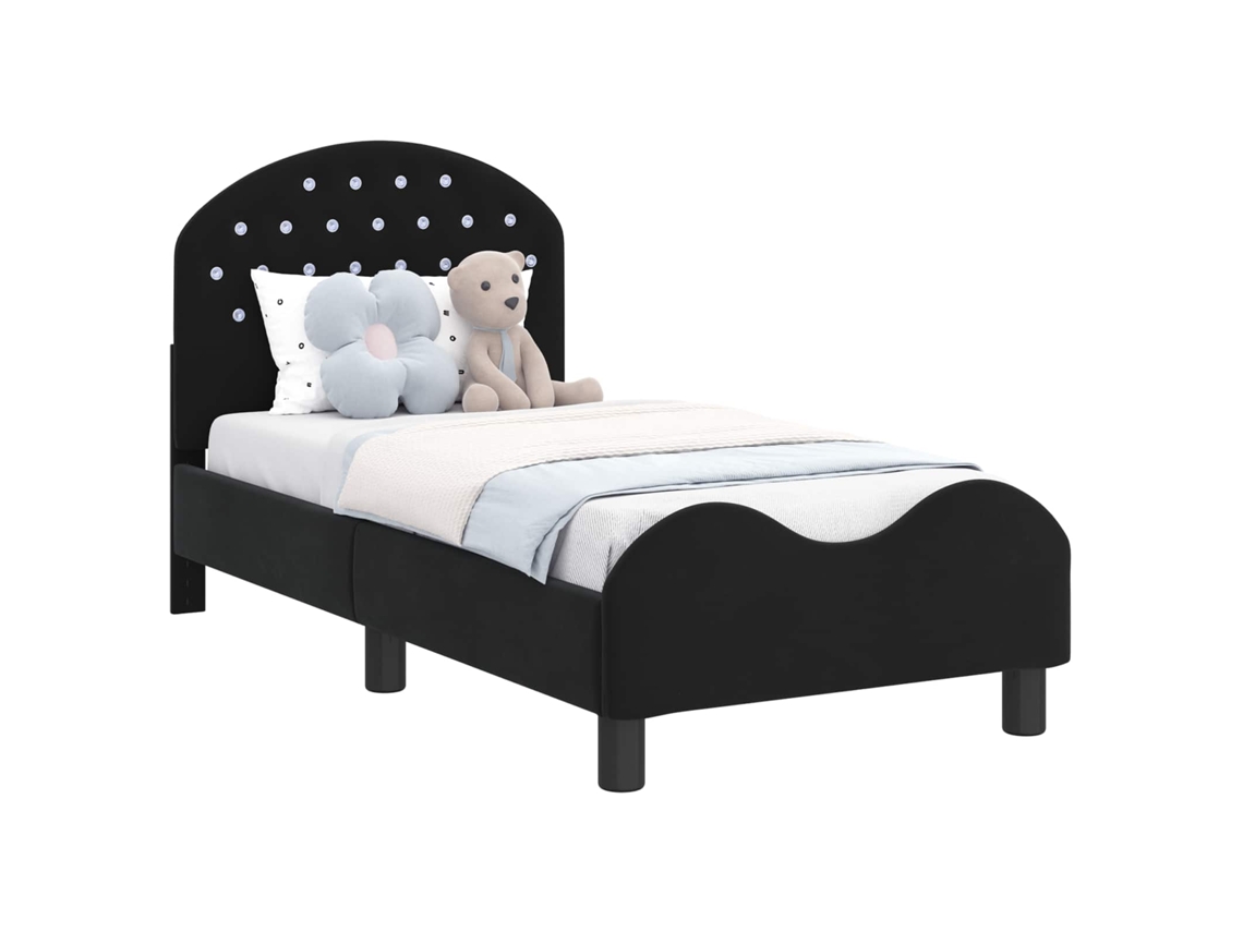 Estrutura de Cama para Criança com Cabeceira Preto 70x140 cm MAISON EXCLUSIVE