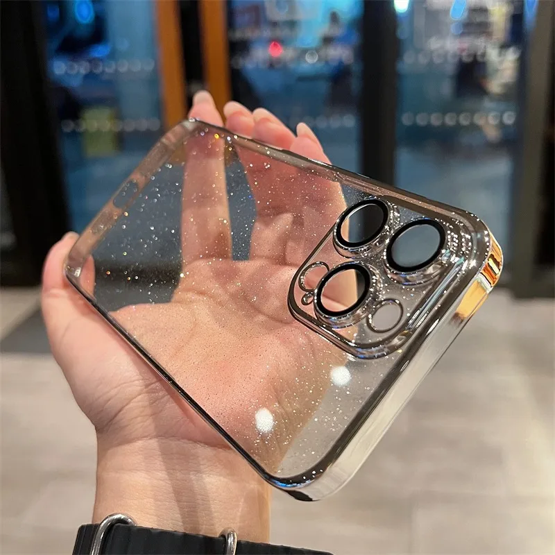 Funda Para Iphone 12 Plateada, Chapada En Plata, Material De Policarbonato Rígido.