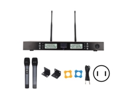 Sistema de microfone sem fio, 100 canais, 2 antenas EOOCOO