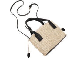 Bolsa De Ombro Feminina Preta Trançada, Pequena Bolsa De Palha Natural.