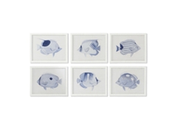 Pintura Home Esprit Mediterrâneo 50 X 2,5 X 40 Cm (6 Unidades)
