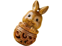 Pingente De Coelho De Madeira Para Carro, Decoração Para Pendurar
