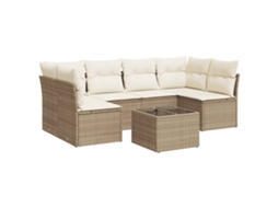 Garden Sofa Set, Garden Sofa Sets Vidaxl Bege Rattan / Vime (n/a)