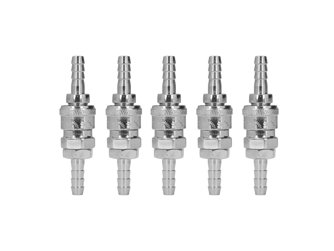 Kit De 5 Conexões Rápidas De Ar Em Aço Inox Com Nickel Da Marca Laxiscreed