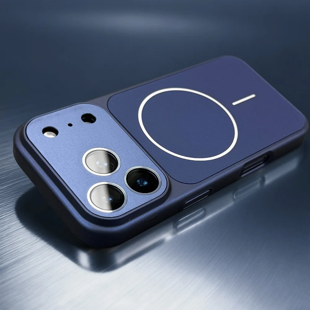 (azul Iphone 16) Capa Magnética De Luxo Para Iphone Com Proteção Para A Câmera.
