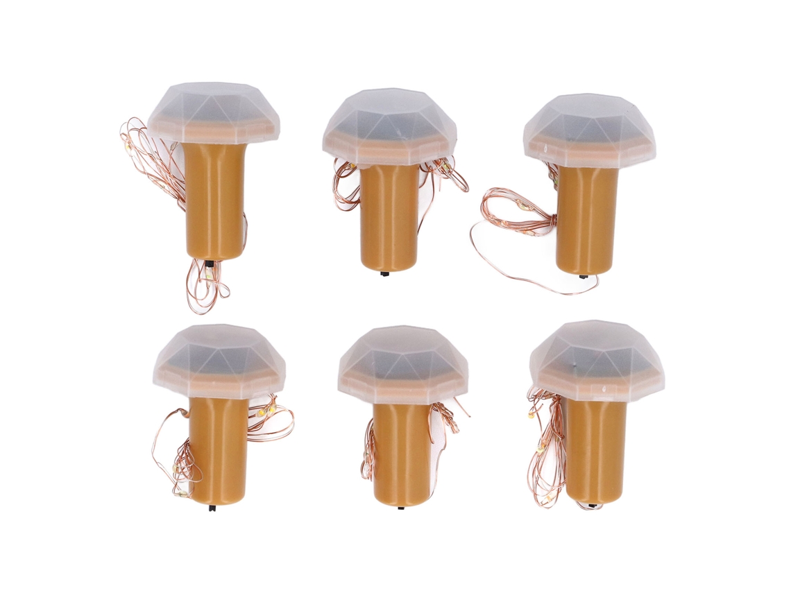 Luz de fita led solar para garrafa de vinho com rolha decorativa natal casamento 6pcs 2.49ft | S/MARCA