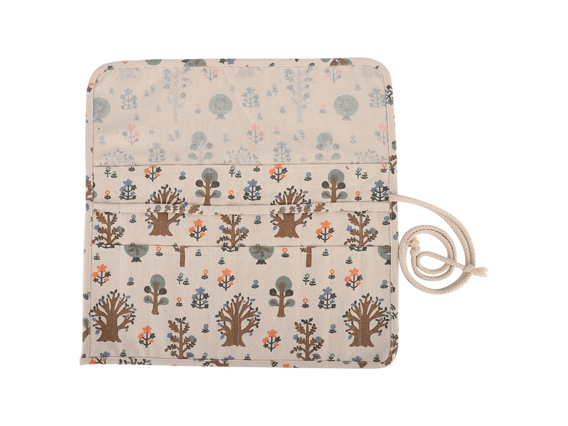 Estojo para Lápis, Grande Capacidade, Lona, Floral AQUAFORGE