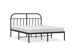 Bed Frame, Bed Frames Vidaxl Preto Aço (150 X 200 Cm)