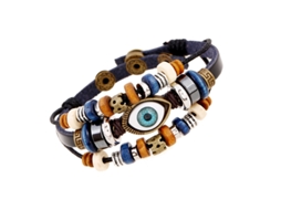 Pulseira Vintage Em Falso Couro Artesanal