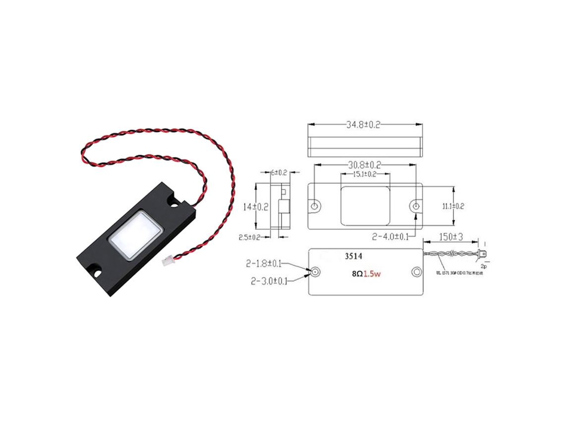 Mini Speaker Laxiscreed Com 8ω De Impedância E 1.5w De Potência Para Áudio Nítido E Compacto