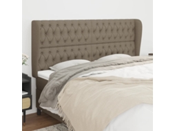 Vidaxl Cabeceira Cama Abas Tecido 183x23x118/128 Cm Cinza-acastanhado