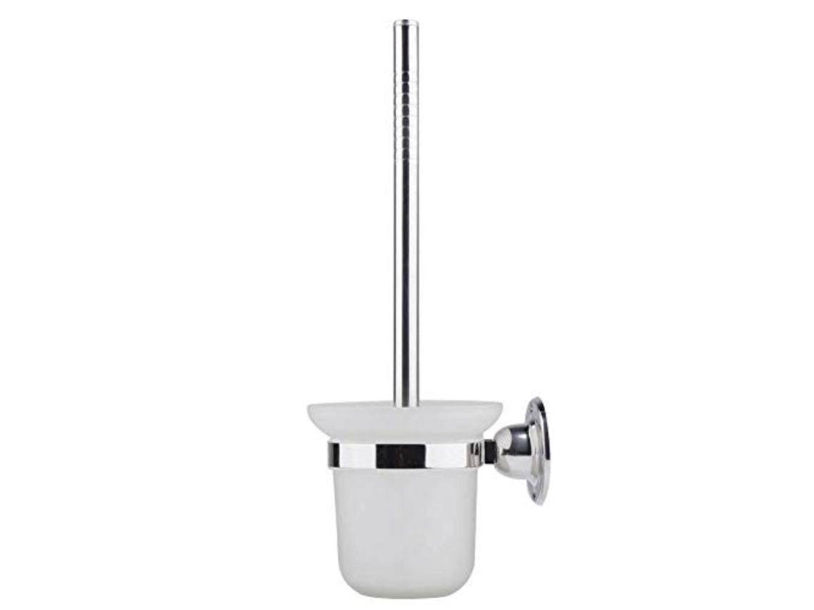 Escova de parede, aço inox, suporte branco, limpeza profunda, durável AQUAFORGE