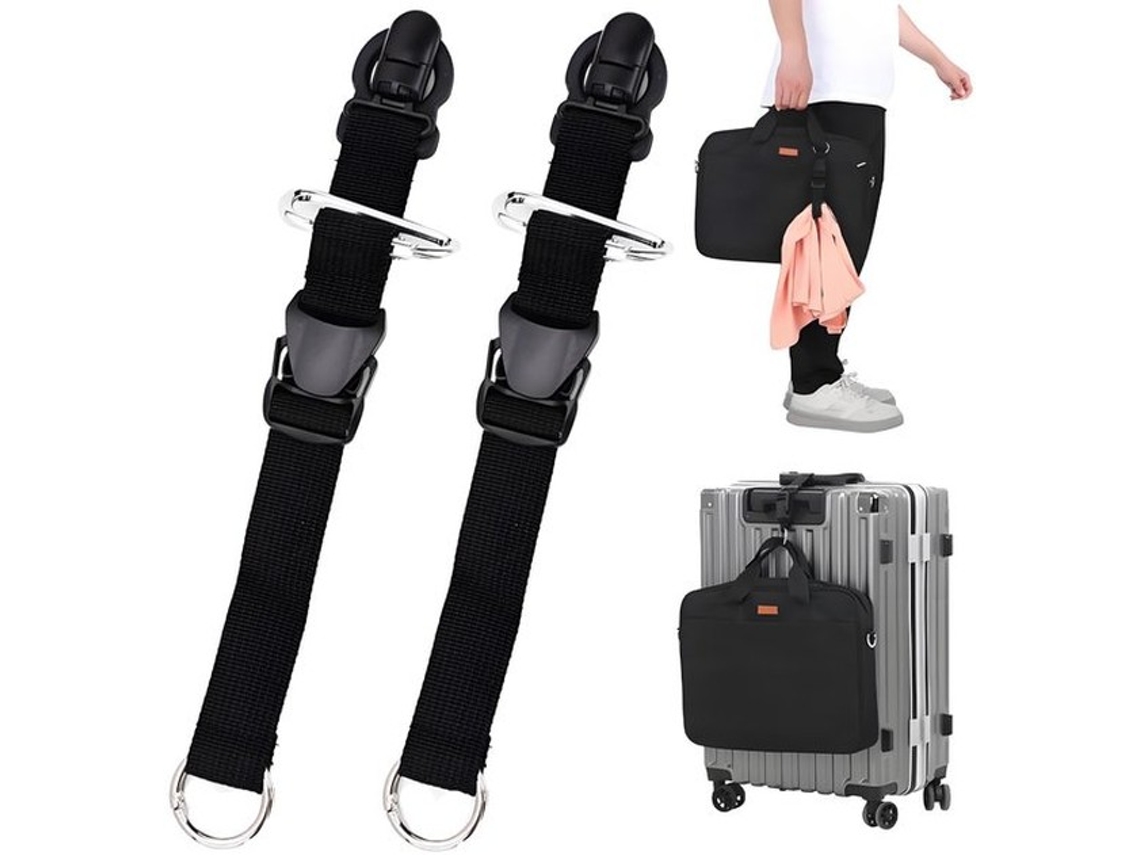 Verstelbaar Kofferband - 2 Stukken - Bagageverstelbaar Riem - Zwart - Afmetingen 3,5 X 31 Cm - Bagage Riem