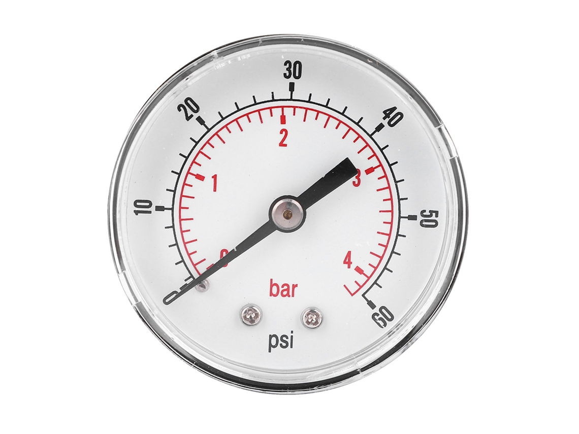 Manômetro Axial 50mm Conexão Traseira 1/4 Bspt 0-60psi Para Ar Água Óleo Gás