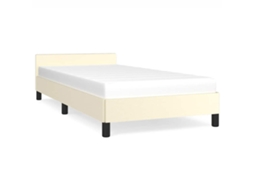 Bed Frame With Headboard, Bed Frames With Headboard Vidaxl Creme Couro Artificial (90 X 200 Cm)