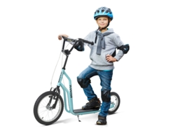 Patinete Infantil A Partir Dos 5 Anos, Pneus Infláveis 16/12 Polegadas, Azul 135×58×88-94 Cm