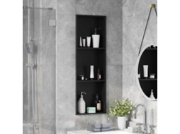 Vidaxl Nichos De Chuveiro Preto 92 X 32 X 10 Cm Aço Inoxidável