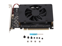 Placa Adaptadora Nvme M.2 Para Expansão Pcie X16 4 Portas 32gbps Com Cooler