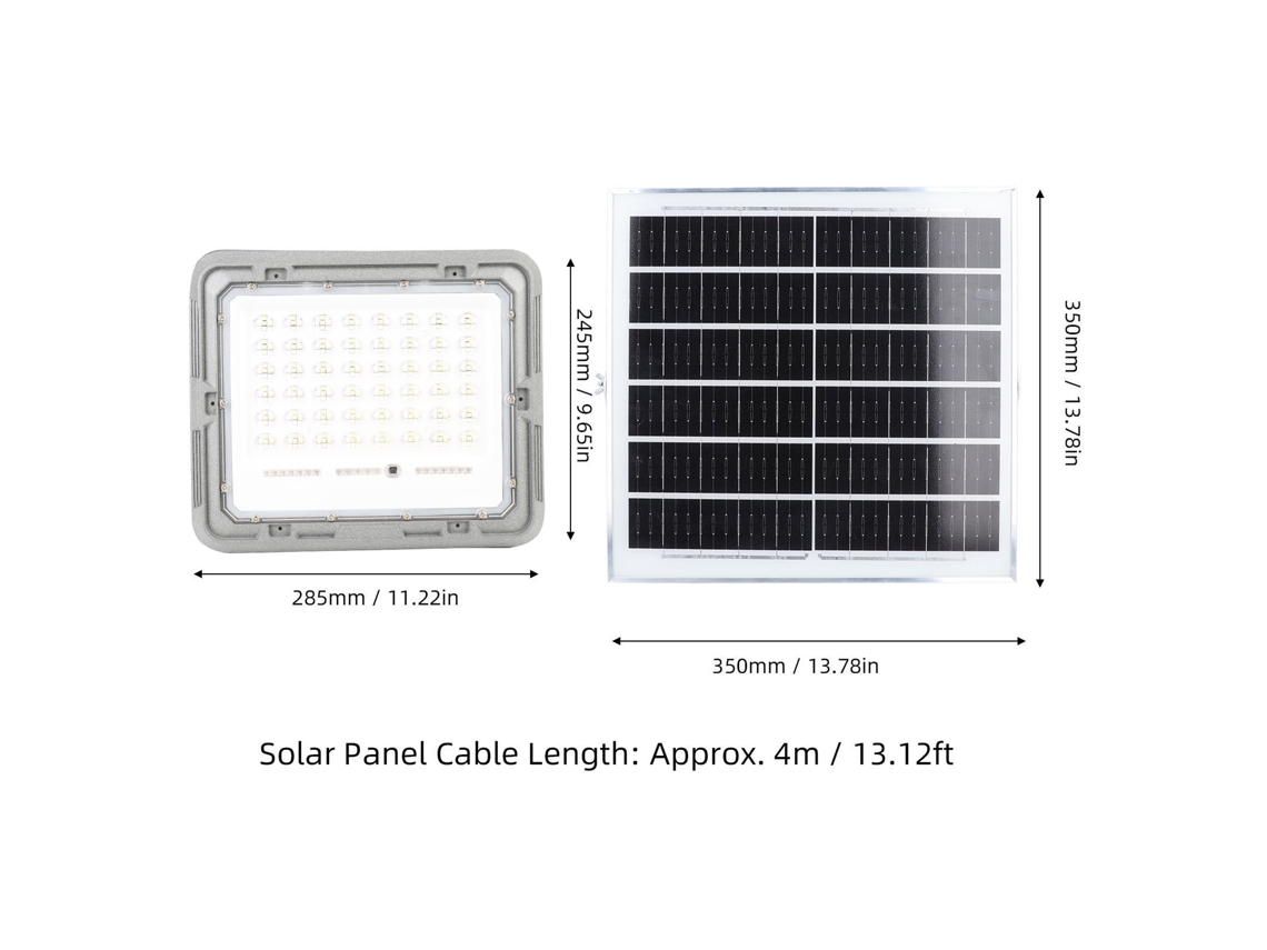 Laxiscreed Holofote Solar Led Ip66 À Prova D'água Com Controlo Remoto, Iluminação Exterior De Alta Performance