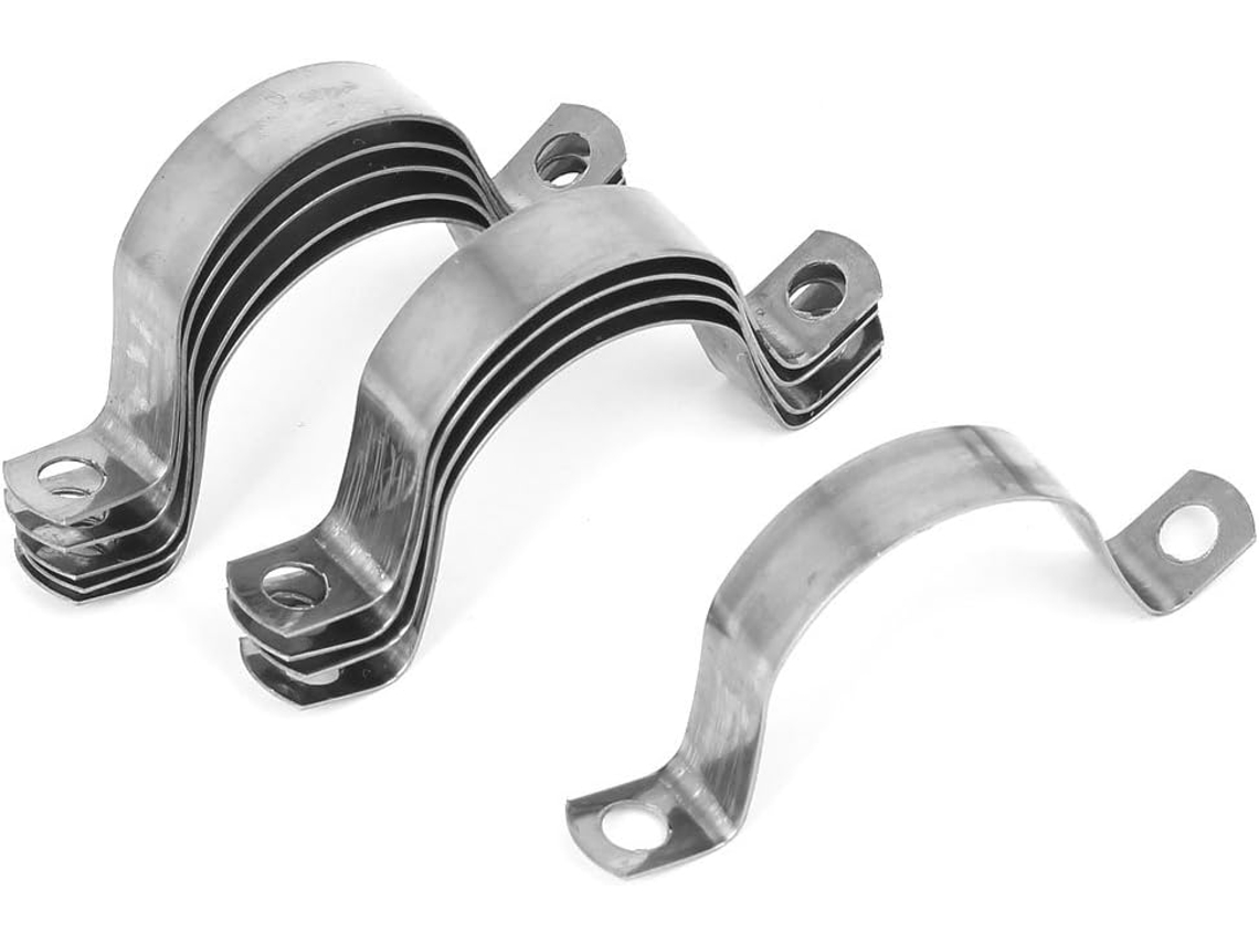 Braçadeira de Suporte Tubo Aço Inoxidável 32 Mm com Curvatura Alta, Tom Prateado, CHABERLU (1,3 Polegadas)