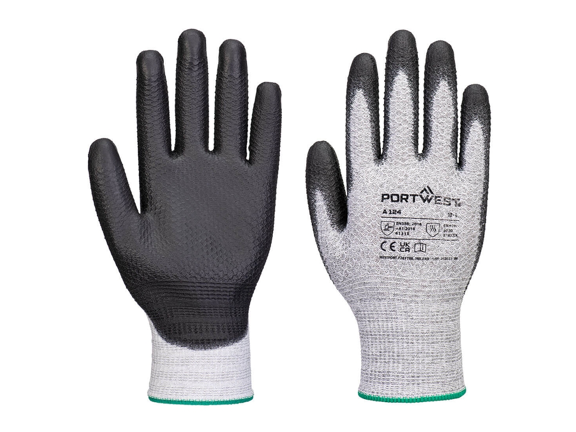 Luva Grip 13 Pu Diamond Knit - Pacote De 12 Pares Cinza E Preto / Gg