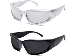 2026-óculos De Sol Polarizados Y2k Uv400 Futuristas Ovalados Com Lentes Anti-glare Estilosos