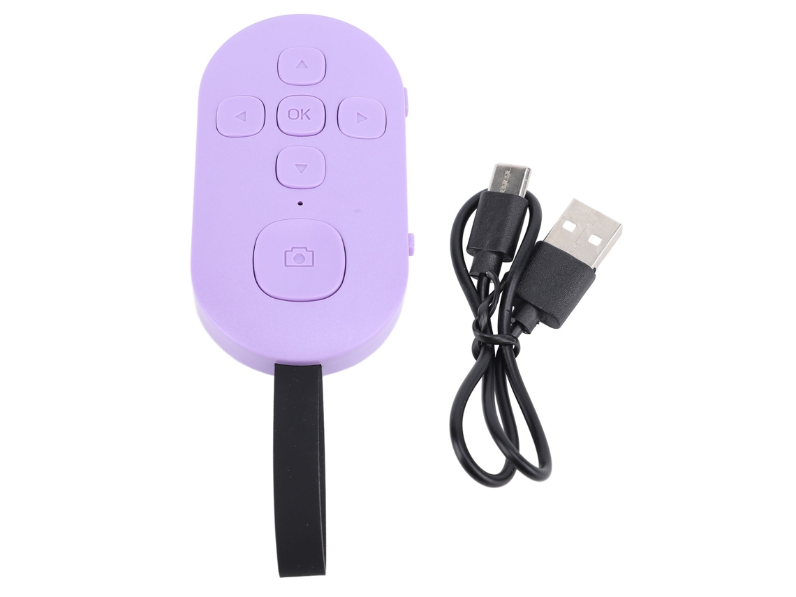 Mali controle Remoto Sem Fio Bt para Tiktok, Página, Câmera, Celular, Tablet, Roxo